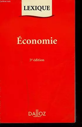 Couverture du produit · Lexique d'économie