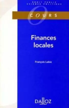 Couverture du produit · Finances locales