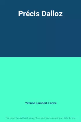 Couverture du produit · Précis Dalloz