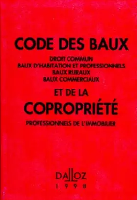 Couverture du produit · Code des baux et de la copropriété: Edition 1999