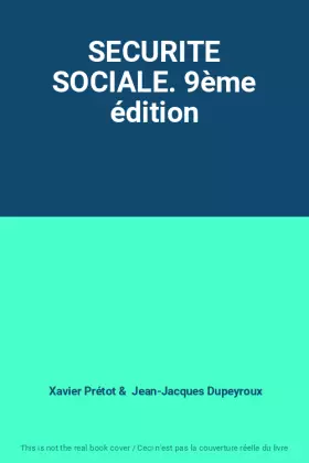Couverture du produit · SECURITE SOCIALE. 9ème édition