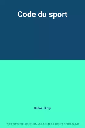 Couverture du produit · Code du sport