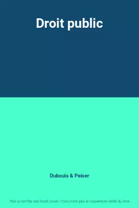 Couverture du produit · Droit public