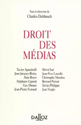 Couverture du produit · Droit des medias - 1ère éd.