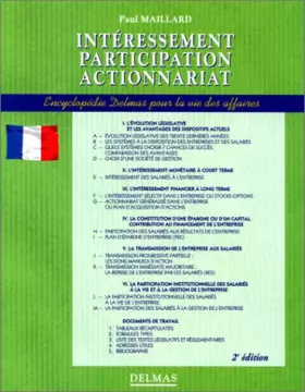Couverture du produit · Intéressement, participation, actionnariat
