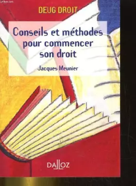 Couverture du produit · Deug droit. conseils et methodes pour commancer son droit