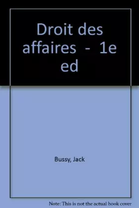 Couverture du produit · Droit des affaires