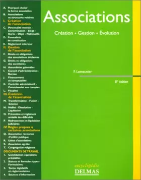Couverture du produit · Associations : Création, gestion, évolution