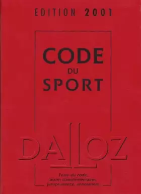 Couverture du produit · Code du sport, édition 2001