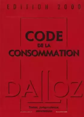 Couverture du produit · Code de la consommation, 2000