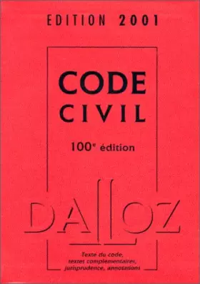 Couverture du produit · Code civil 2001