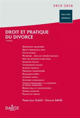 Couverture du produit · Droit et pratique du divorce 2015/2016 - 3e éd.