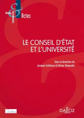 Couverture du produit · Le Conseil d'État et l'Université