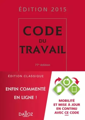 Couverture du produit · Code du travail 2015-77e éd.