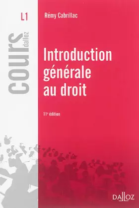 Couverture du produit · Introduction générale au droit - 11e éd.