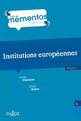 Couverture du produit · Institutions européennes - 1re ed.