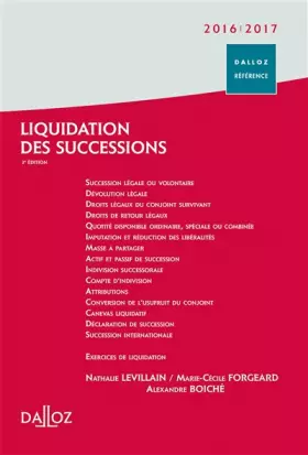 Couverture du produit · Liquidation des successions
