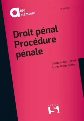 Couverture du produit · Droit pénal, procédure pénale