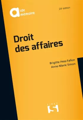 Couverture du produit · Droit des affaires