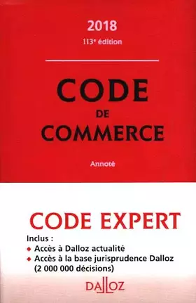 Couverture du produit · Code de commerce annoté