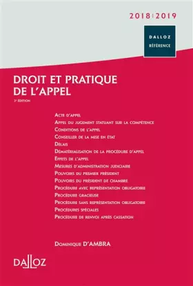 Couverture du produit · Droit et pratique de l'appel