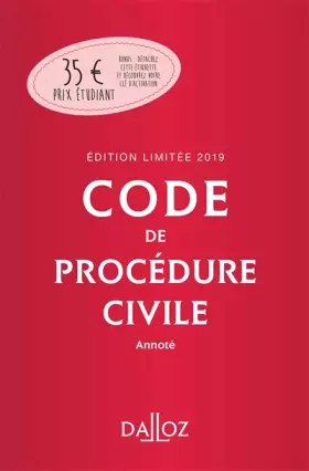 Couverture du produit · Code de procédure civile 2019 annoté. Édition limitée