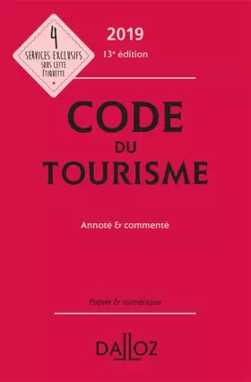 Couverture du produit · Code du tourisme: Annoté & commenté