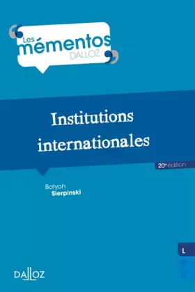 Couverture du produit · Institutions internationales
