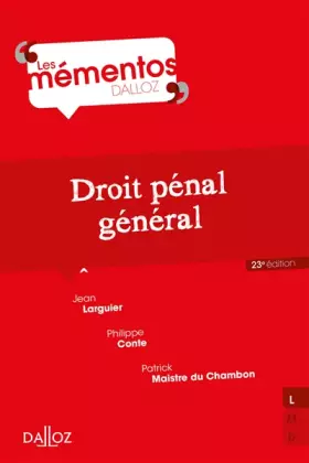 Couverture du produit · Droit pénal général 23ed