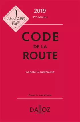 Couverture du produit · Code de la route 2019, annoté & commenté - 19e éd.