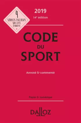 Couverture du produit · Code du sport 2019, annoté et commenté - 14e ed.