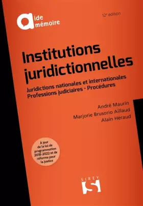Couverture du produit · Institutions juridictionnelles - 12e ed.