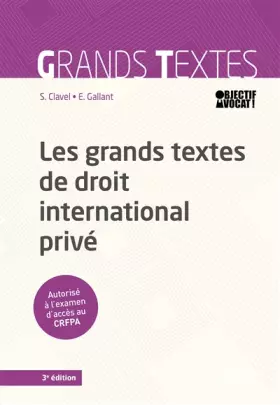 Couverture du produit · Les grands textes de droit international privé
