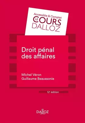Couverture du produit · Droit pénal des affaires 12ed