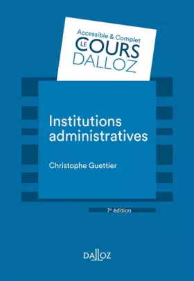 Couverture du produit · Institutions administratives 7ed