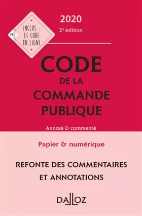 Couverture du produit · Code de la commande publique: Annoté & commenté