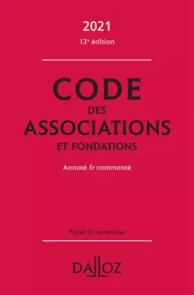 Couverture du produit · Code des associations et fondations: Annoté & commenté