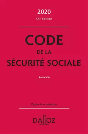 Couverture du produit · Code de la sécurité sociale annoté