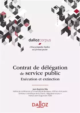 Couverture du produit · Délégation de service public - exécution et extinction