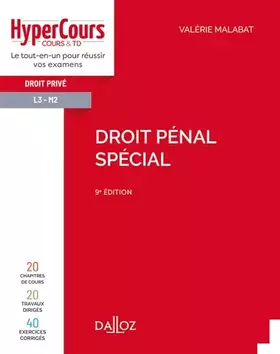 Couverture du produit · Droit pénal spécial 9ed