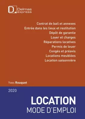 Couverture du produit · Location mode d'emploi 2020. 15e éd.