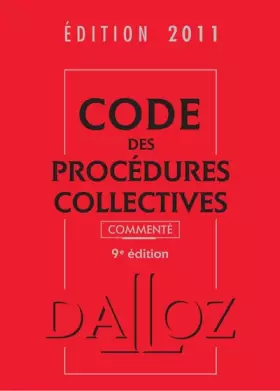 Couverture du produit · Code des procédures collectives 2011 commenté