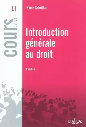 Couverture du produit · Introduction générale au droit - 9e éd.: Cours