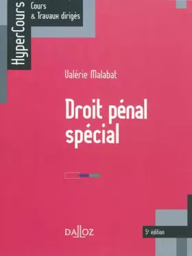 Couverture du produit · Droit pénal spécial - 5e éd.: HyperCours