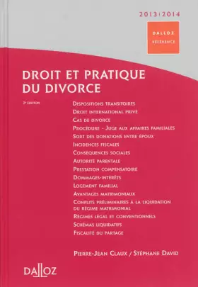 Couverture du produit · Droit et pratique du divorce 2013/2014 - 2e éd.: Dalloz Référence