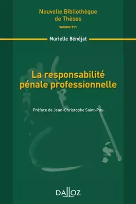 Couverture du produit · La responsabilité pénale professionnelle - Volume 111 (111)