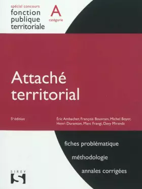 Couverture du produit · Attaché territorial - Catégorie A - 5e éd.
