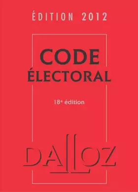 Couverture du produit · Code électoral 2012
