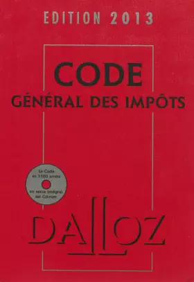Couverture du produit · Code général des impôts 2013 avec cédérom