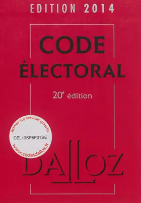 Couverture du produit · Code électoral 2014